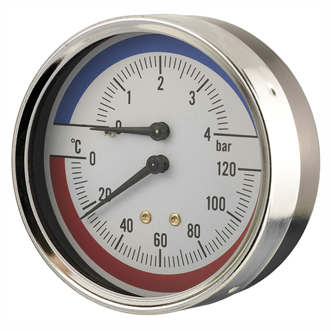 Combined Pressure & Temperature Gauges - Back Connection