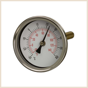 H & V 63mm Temperature Gauges - Back Stem