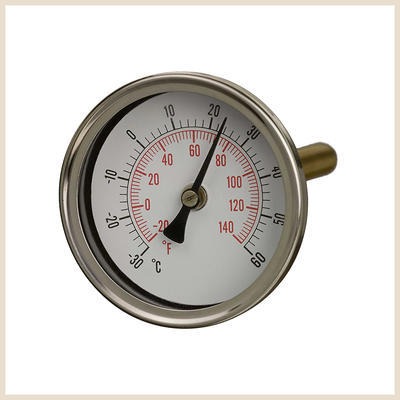 H & V 63mm Temperature Gauges - Back Stem